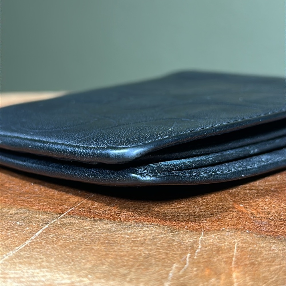COACH Signature Embossed Leather Bifold Wallet - Picture 7 of 13